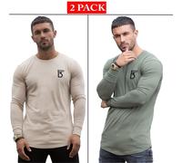 T Shirt Slim Fit Uomo Manica Lunga Designer Pura Curva