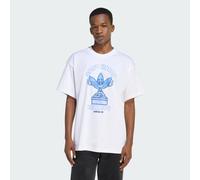 adidas Originals - T-shirt bianca con grafica di trifoglio sorridente-Bianco M