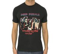 t-Shirt Smoke on The Water Rock Retro Men Dark Grey Shirt S to 2XL Black