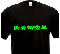 T-Shirt Space Invaders Vintage Arcade Anni 80 - 80's Console Atari Geek Alien