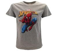 T-Shirt Spiderman Originale Spider-Man Uomo Ragno Grigia Marvel Ufficiale Maglia Maglietta (7-8 Anni)