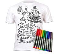 T-shirt Splat Planet Babbo Natale T-shirt Magica Da Colorare Con 10 Penne Magiche Lavabili Atossiche - Colora La Tua Maglietta, Colora E Lava Via E Ricolora I Compleanni Dei Bambini (9-11 Anni)