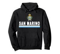 T-shirt Sportiva Bandiera e Emblema San Marino Felpa con Cappuccio