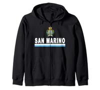 T-shirt Sportiva Bandiera e Emblema San Marino Felpa con Cappuccio