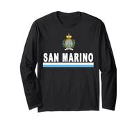 T-shirt Sportiva Bandiera e Emblema San Marino Maglia a Manica
