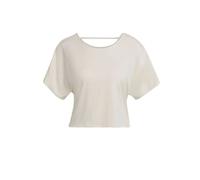 T-shirt sportiva da donna Adidas Studio senza schiena ecru S