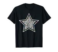 T-shirt stampa animale stella leopardo per le donne Maglietta