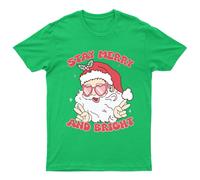 T-shirt Stay Merry And Bright unisex regalo retrò stagionale divertente...