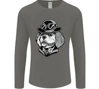 T-Shirt Steampunk King Charles Spaniel Cavalier Uomo Manica Lunga