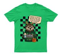 T-shirt Steve Reindeer natalizia unisex regalo foresta retrò stagionale