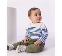 T-shirt stile marinaio a maniche lunghe in cotone Blu 18 mesi - 81 cm A righe