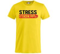 T-Shirt Stress Attenzione 99% Magliette Simpatiche Umoristica PS 27431-a022