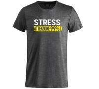 T-Shirt Stress Attenzione 99% Magliette Simpatiche Umoristica PS 27431-a022