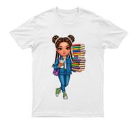 T-Shirt Studente Ragazza Libri Educazione Unisex Regalo Retrò Divertente...