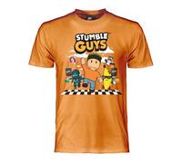 T SHIRT STUMBLE GUYS ORIGINALE Bimbo Maglia Maglietta 100% Cotone ARANCIO NINJA