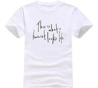 T-Shirt Summer This is What a Feminist Looks Like Printed Men's T-Shirts Casual Harajuku Tees White L