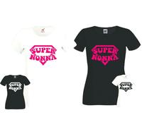 T-shirt SUPER NONNA bianca nera idea regalo simpatica nonna moglie mamma cotone