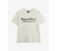 T-shirt Superdry Metallic Venue manica corta bianco crema nero donna - XS