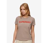 T-shirt Superdry Sportswear Logo Fitted manica corta beige rosso donna - XXS