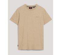 Superdry Essential Logo EMB Tee T-Shirt, Tan Brown Fleck Marl, M Uomo