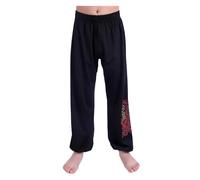 T-Shirt Taichi for Arti Marziali Kung Fu Uniform Master Milk Shreds for Uomo a Maniche Corte ad Asciugatura Rapida per Tai Chi, Arti Marziali(Black Pants,for Height 160cm)