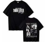 T-Shirt Tate McRae Merchandise T-Shirt in Cotone Stampato Are We Flying Tour T-Shirt Girocollo T-Shirt A Maniche Corte Harajuku Streetwear T-Shirt Moda Uomo Donna XS-3XL-Black||S
