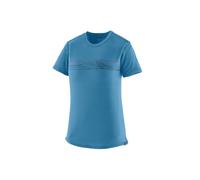 T-Shirt tecnico Patagonia W's Cap Cool Merino Blend Graphic Shirt (Strata Stripe: Shore Blue) Donna M