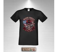 T-Shirt Teschio Motociclista Sangue Sudore e Ingranaggi Moto Cross