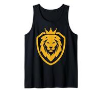 T-Shirt The King Lion Shield, Wild Lion Graphic Design Logo Canotta