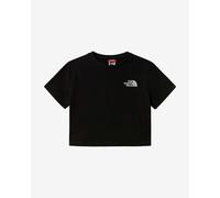 T-shirt The North Face Crop manica corta nero logo bianco donna - M