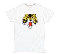 T-shirt Tiger Man bianca Maschera Manga Bianca Cotone Tigerman manga Uomo Tigre