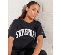 T-shirt tinta unita da donna Superdry Varsity Arch Bleu 36