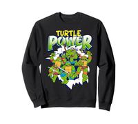 T-Shirt TMNT Turtle Power Breaking Though Felpa