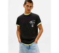 T-shirt Tommy Jeans Regular City Sign manica corta nero bianco - M