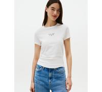 Tommy Jeans - T-shirt bianca con logo a spirale al centro-Bianco S