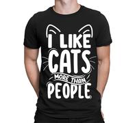 T-shirt top I Like Cats More Than People amanti degli animali divertenti da...