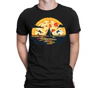 T-shirt top Pizza Sunset Cool Funny Joke regalo amanti del cibo retrò uomo...