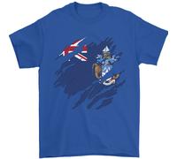 T-Shirt Torn Flag Tristan Da Cunha Uomo 100% Cotone