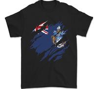 T-Shirt Torn Flag Tristan Da Cunha Uomo 100% Cotone