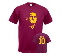T-shirt Totti capitano magica 10 volto e numero su schiena uomo e bambino cotone