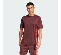 adidas - Training Essentials - T-shirt bordeaux con 3 strisce-Rosso S