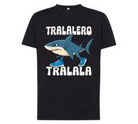 T-Shirt Tralalero Tralalà Italian Brainrot TikTok, 100% Cotone, Maglietta Uomo Donna Bambini Meme Divertente Idea Regalo Maglia Ironica (IT, età, 9 Anni, 11 Anni, Nero)