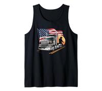 T-Shirt Truck Driver Trucker da Uomo Dad Big Rig American Canotta