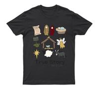T-shirt True Story Luke Nativity unisex regalo retrò stagionale divertente...