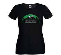 T-Shirt Twin Peaks Sheriff Department Nera David Lynch Cotone Donna Regista