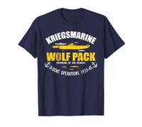 T-shirt U-boat WW2 - Pacchetto lupo Kriegsmarine (invecchiato) Maglietta
