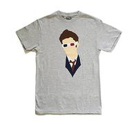 T-shirt ufficiale con licenza completa di Doctor Who David Tennant Vector Head