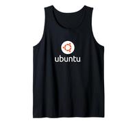 T-Shirt Ufficiale Ubuntu Stacked con Logo Bianco Arancione OS Linux Canotta