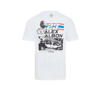 T-Shirt Ufficiale Williams Racing F1 Reflo Team Alex Albon Piloti 2025 Bianca