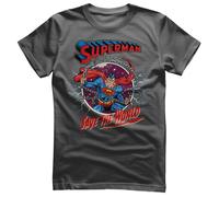T-Shirt Ufficialmente Licenziata Superman - Salva Il Mondo Per Uomo